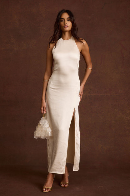 Back view of the piece showing the silhouette and fit.