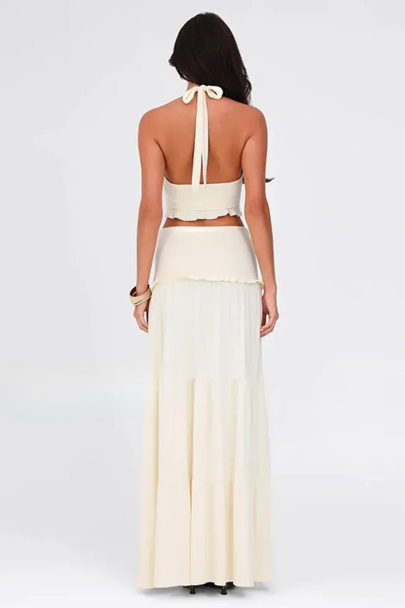 Sleeveless Halter Twist Co-ord Boho Dress