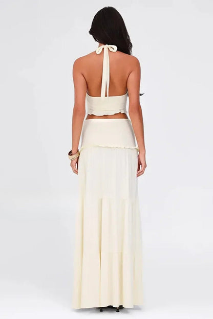 Sleeveless Halter Twist Co-ord Boho Dress