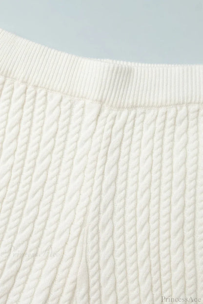 Soft Cable Knit Sweater Pants Two Piece Set
