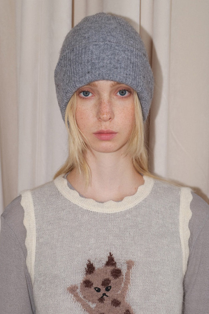 Solid Color Double Layer Soft Wool Knitted Hat