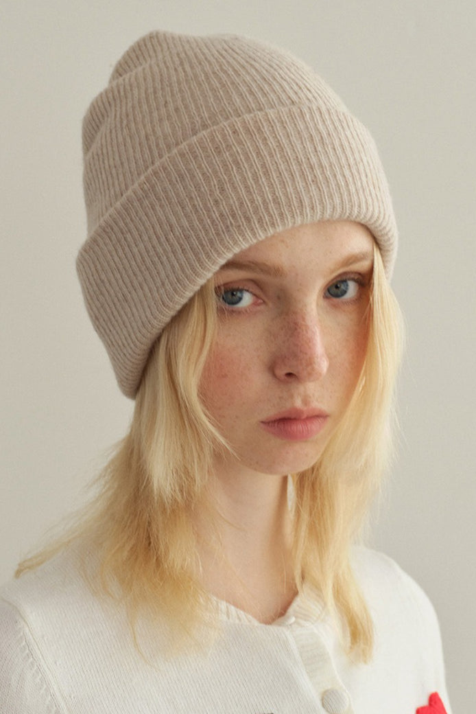 Solid Color Double Layer Soft Wool Knitted Hat