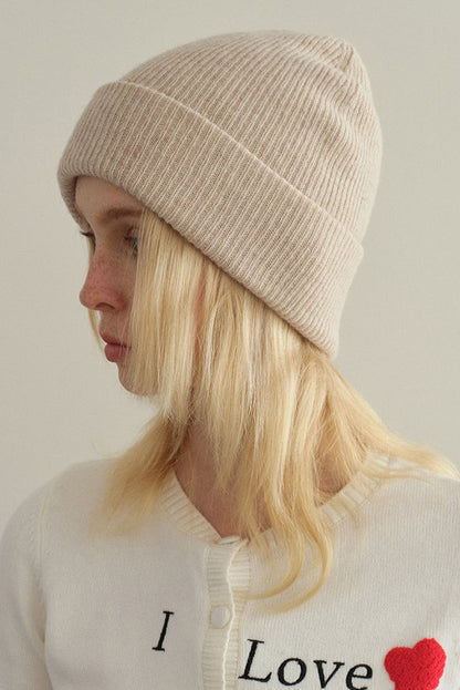 Solid Color Double Layer Soft Wool Knitted Hat