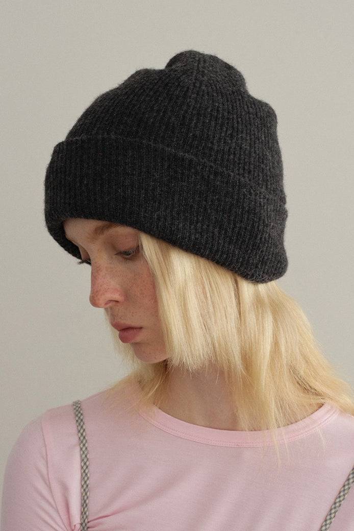 Solid Color Double Layer Soft Wool Knitted Hat