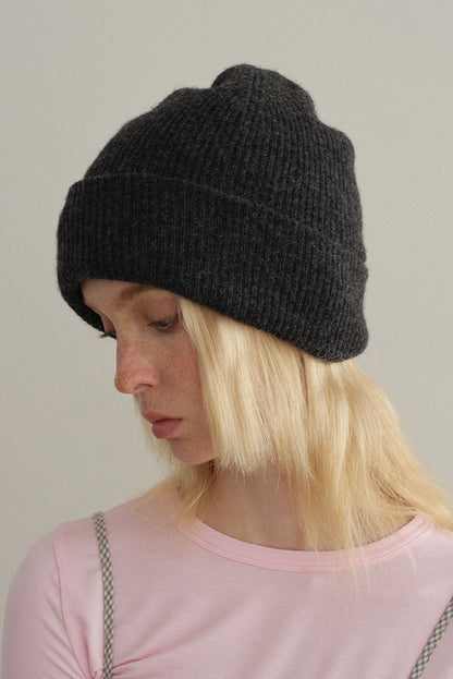 Solid Color Double Layer Soft Wool Knitted Hat
