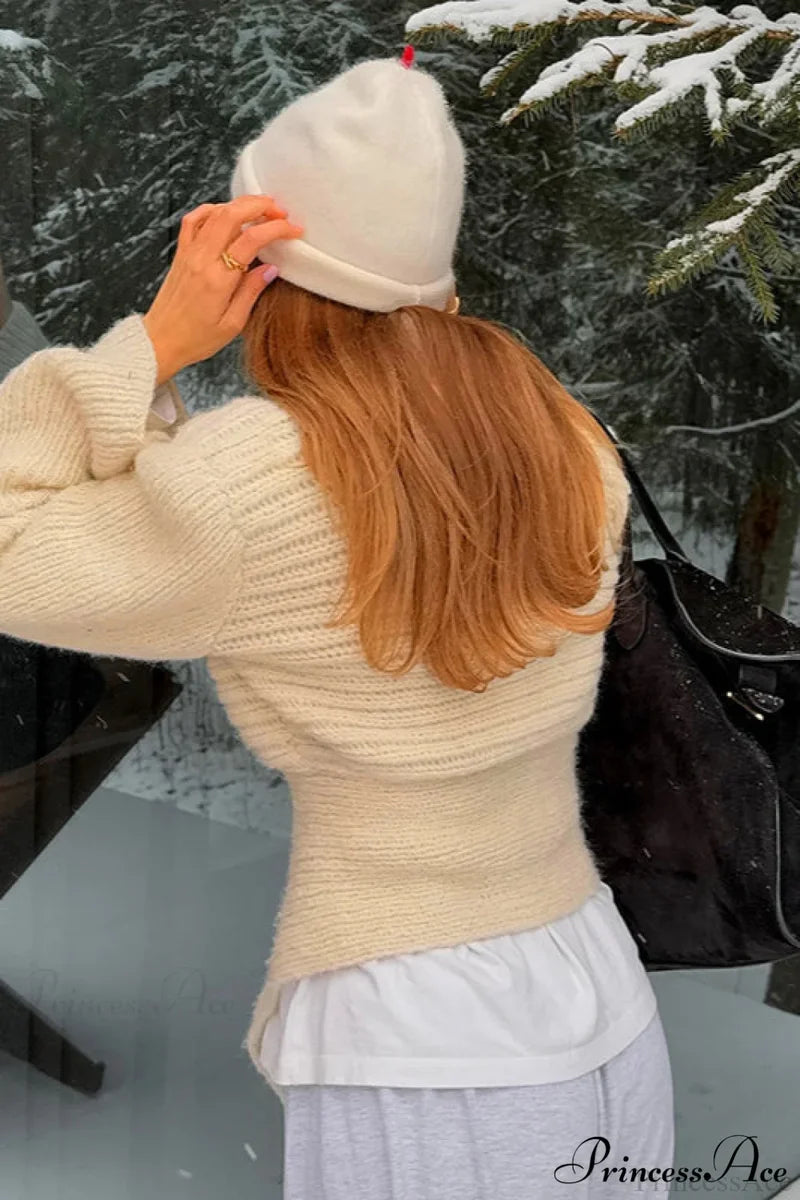 Solid Color Paneled Waist Cinched Knit Cardigan
