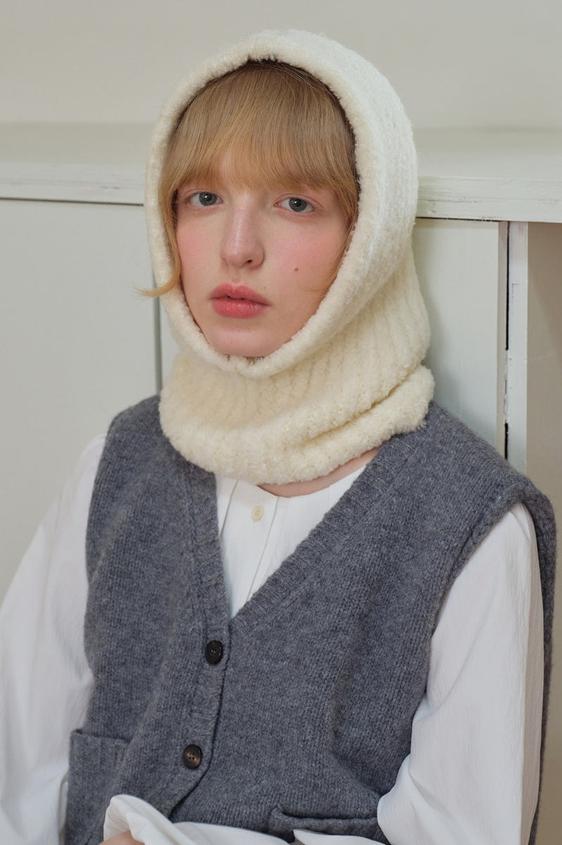 Solid Color Wool Blend Balaclava One-Piece Warm Knitted Hat