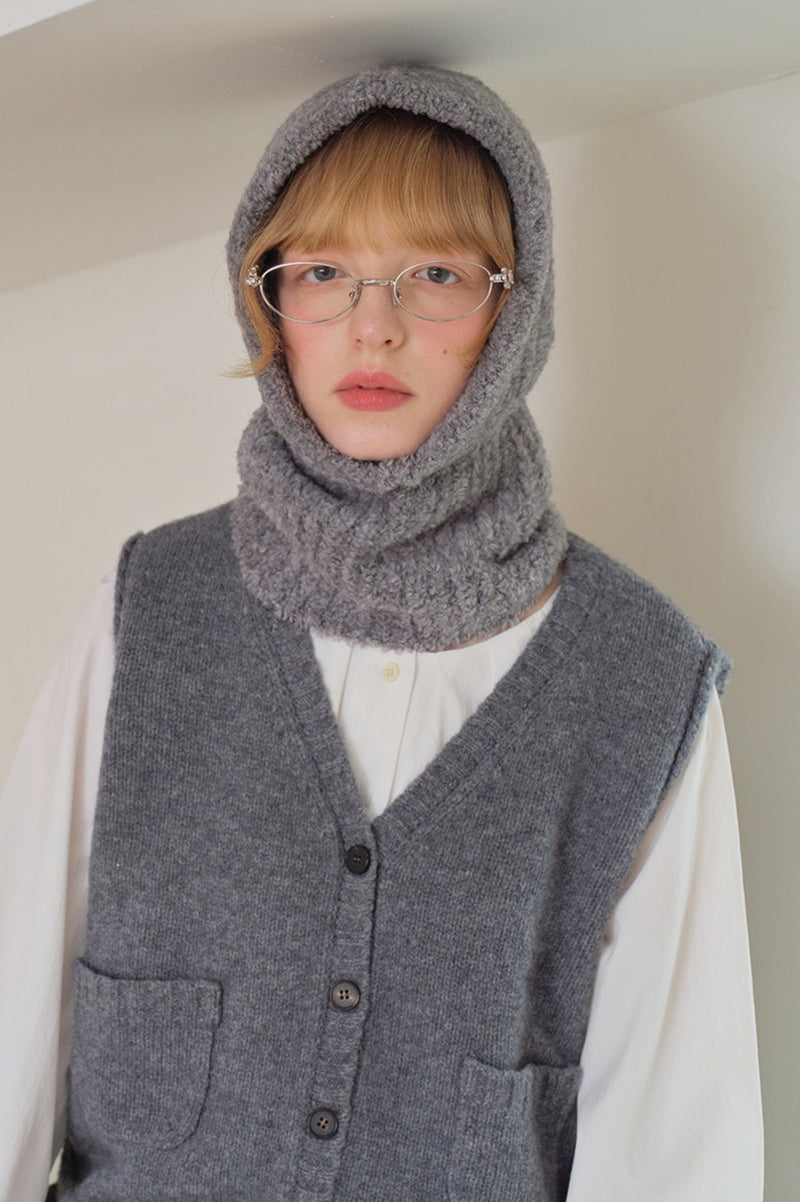 Solid Color Wool Blend Balaclava One-Piece Warm Knitted Hat