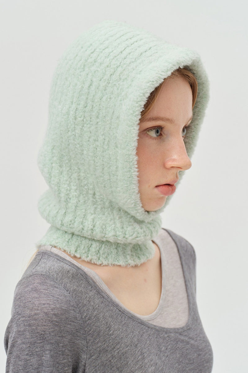 Solid Color Wool Blend Balaclava One-Piece Warm Knitted Hat
