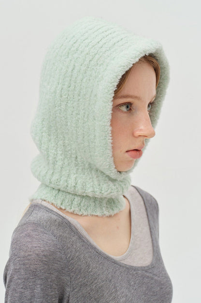 Solid Color Wool Blend Balaclava One-Piece Warm Knitted Hat