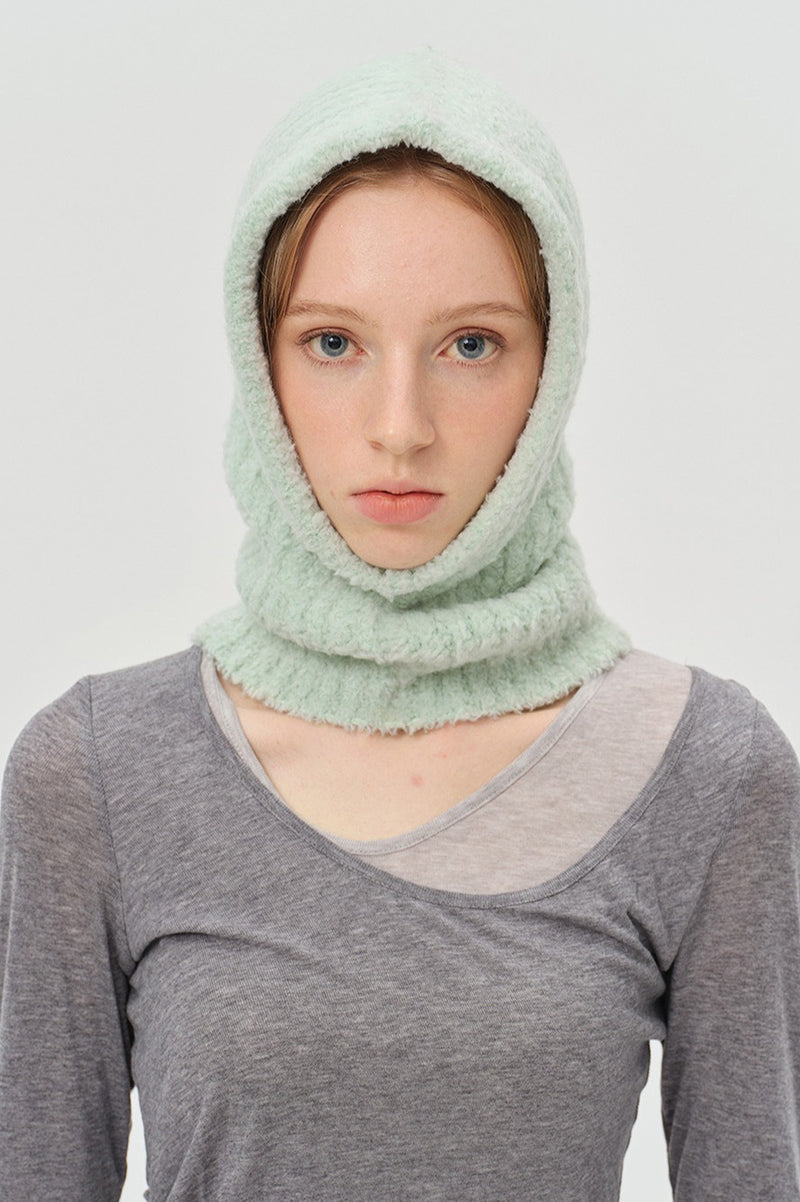 Solid Color Wool Blend Balaclava One-Piece Warm Knitted Hat