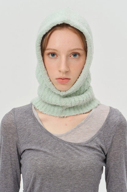 Solid Color Wool Blend Balaclava One-Piece Warm Knitted Hat