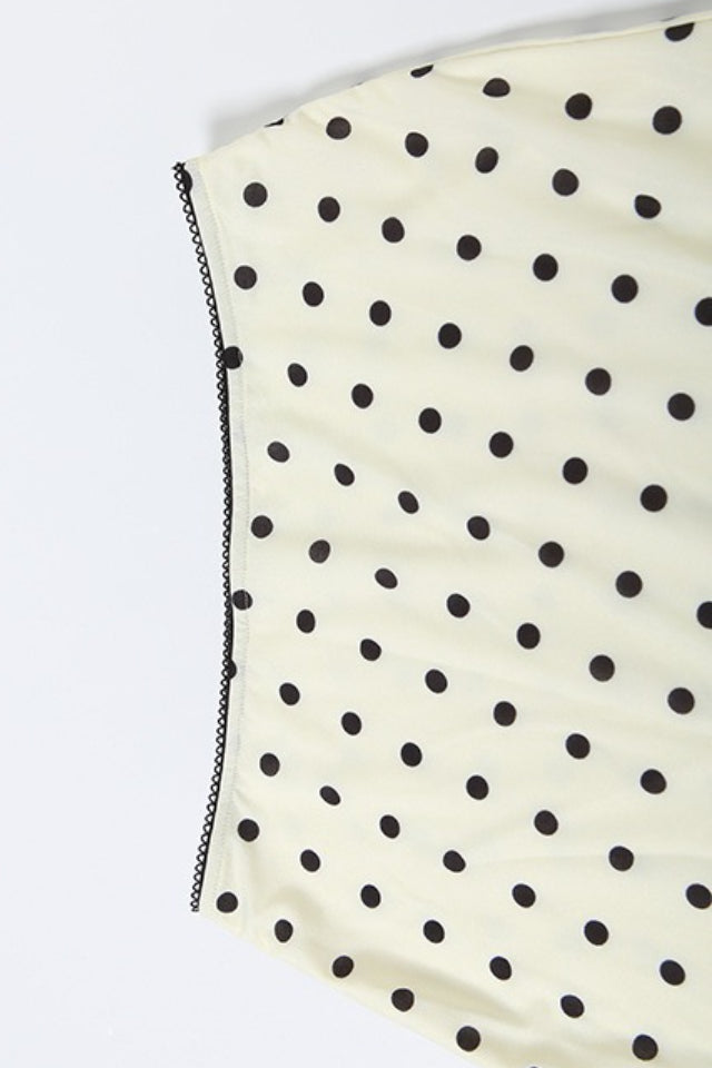 Solid Polka Dot High Waist Bodycon Skirt
