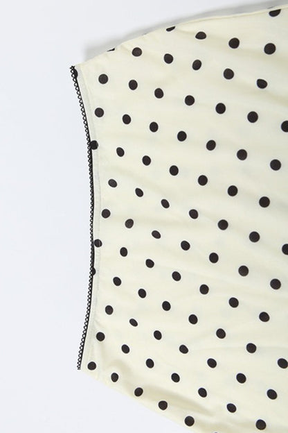 Solid Polka Dot High Waist Bodycon Skirt