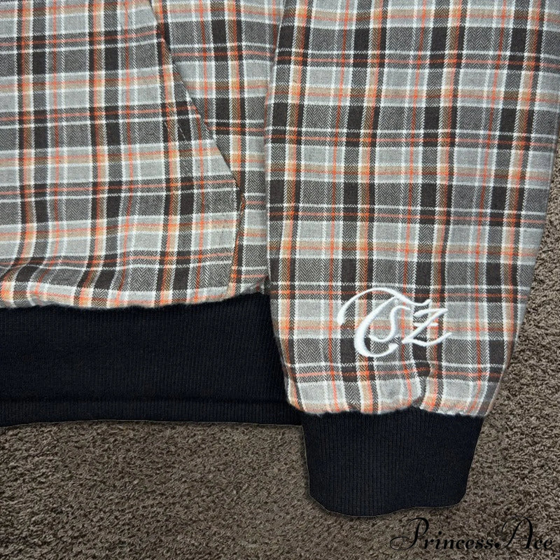 Street Style Reversible Plaid Hoodie
