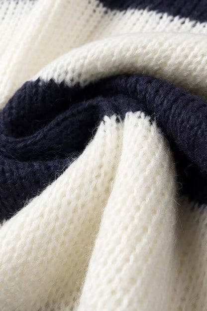 Streetwear Striped Crewneck Casual Stylish Sweater