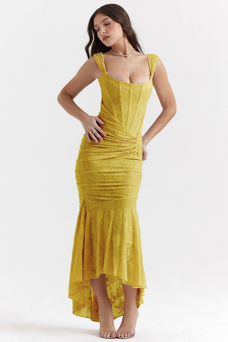 Stretch Mesh Jacquard Mermaid Formal Dress