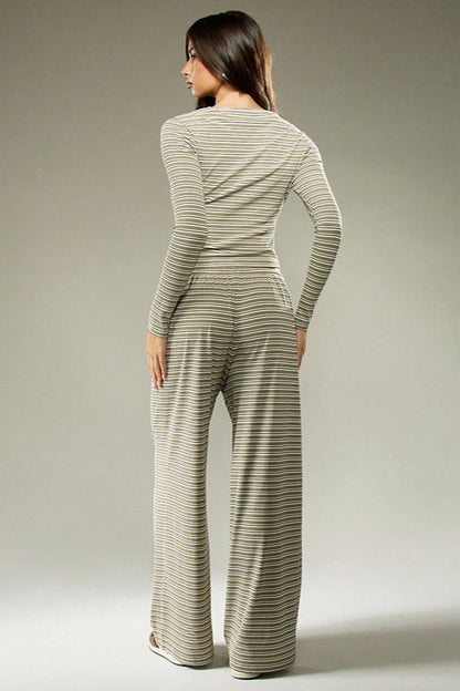 Stripe Button Cord Easy Two Piece Set