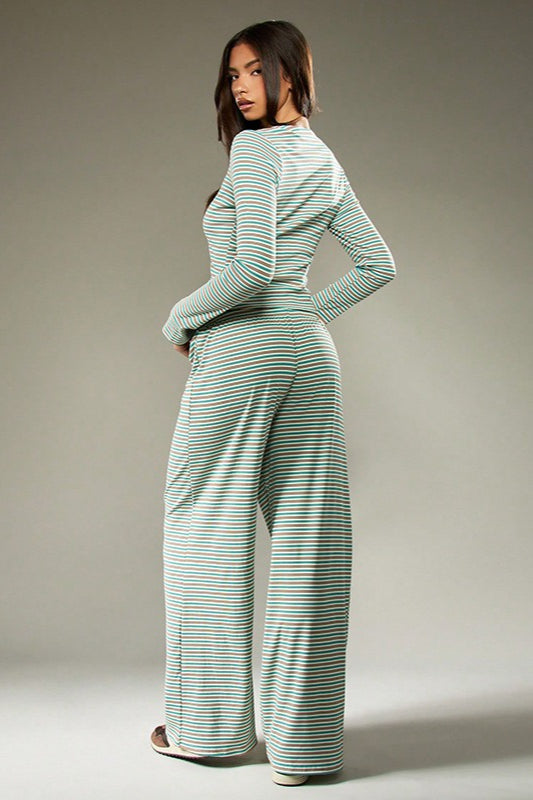 Stripe Button Cord Easy Two Piece Set