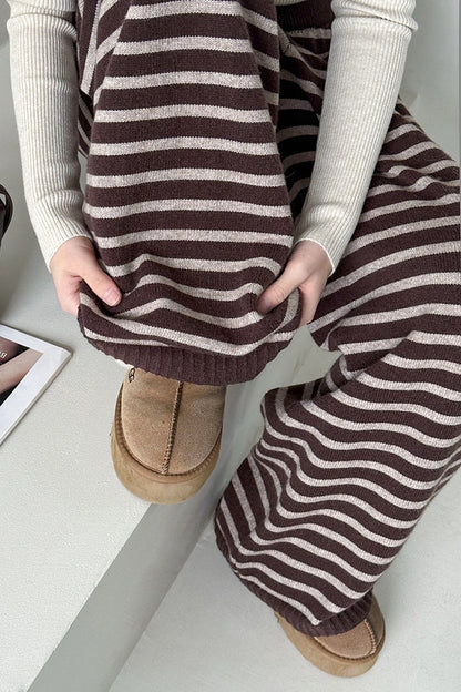 Striped Knit Thickened Casual Pants