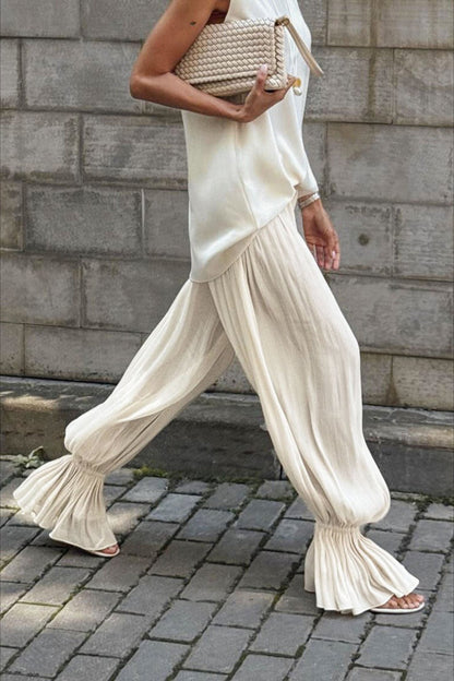 Structured Puff Ankle Chic Casual Pants