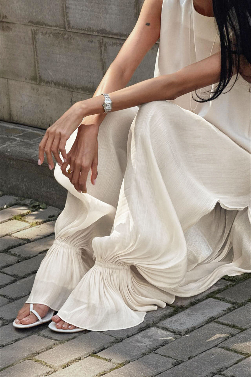 Structured Puff Ankle Chic Casual Pants