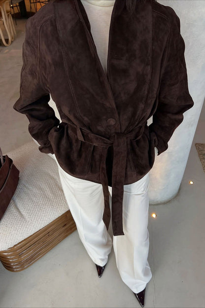 Suede Vintage Long Sleeve Jacket