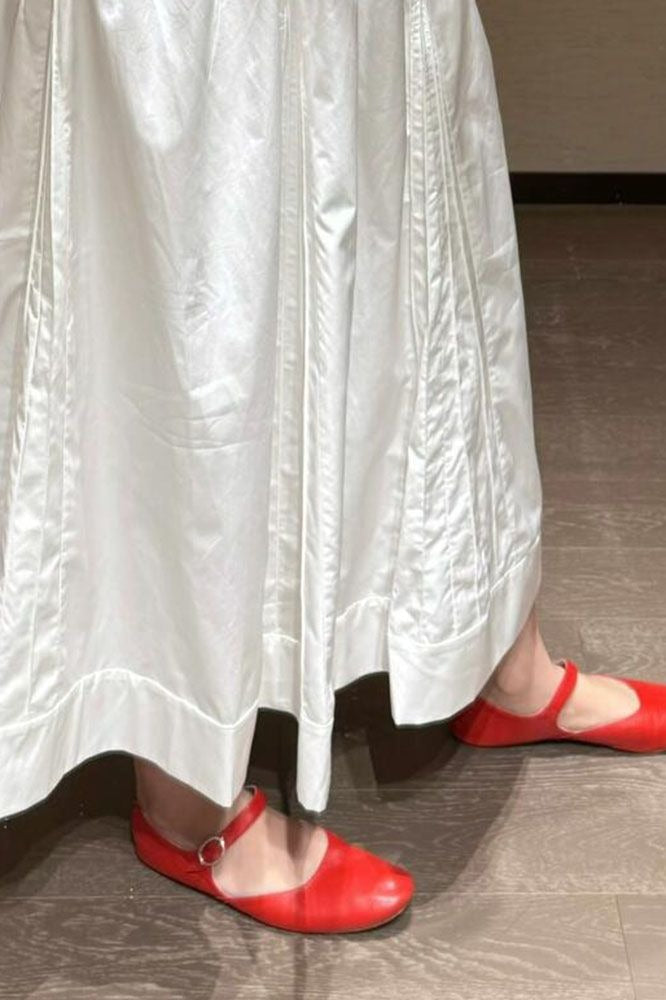 Sweet High Waist Unique Youthful White Maxi Skirt