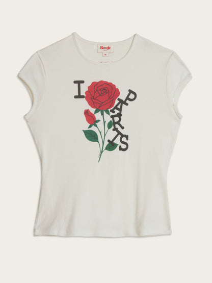 Fergus white printed T-shirt, packshot