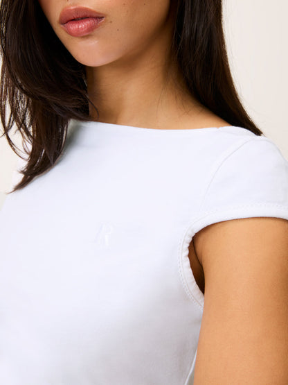 LULU white baby cotton T-shirt, back view by Rouje