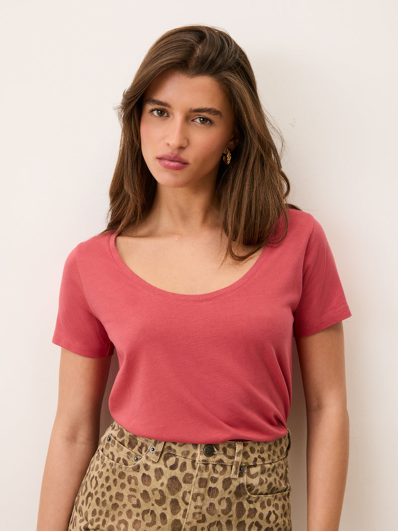 TOM pink loose-fit short-sleeve T-shirt, front view by Rouje