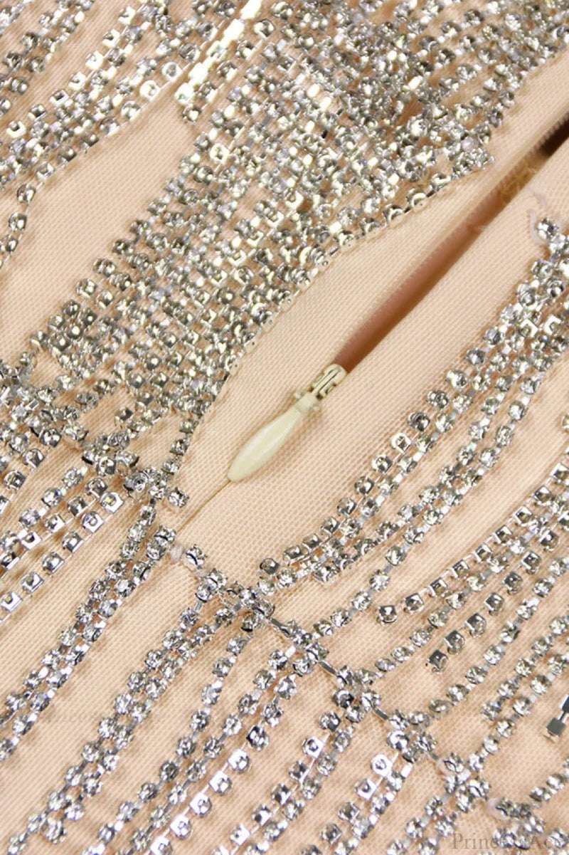 Tassel V Strap Backless Fitted Party Dress