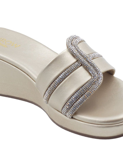 Tira Gold Wedge Heels