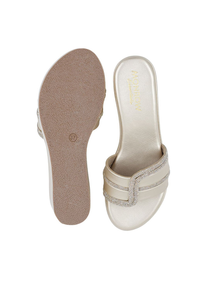 Tira Gold Wedge Heels