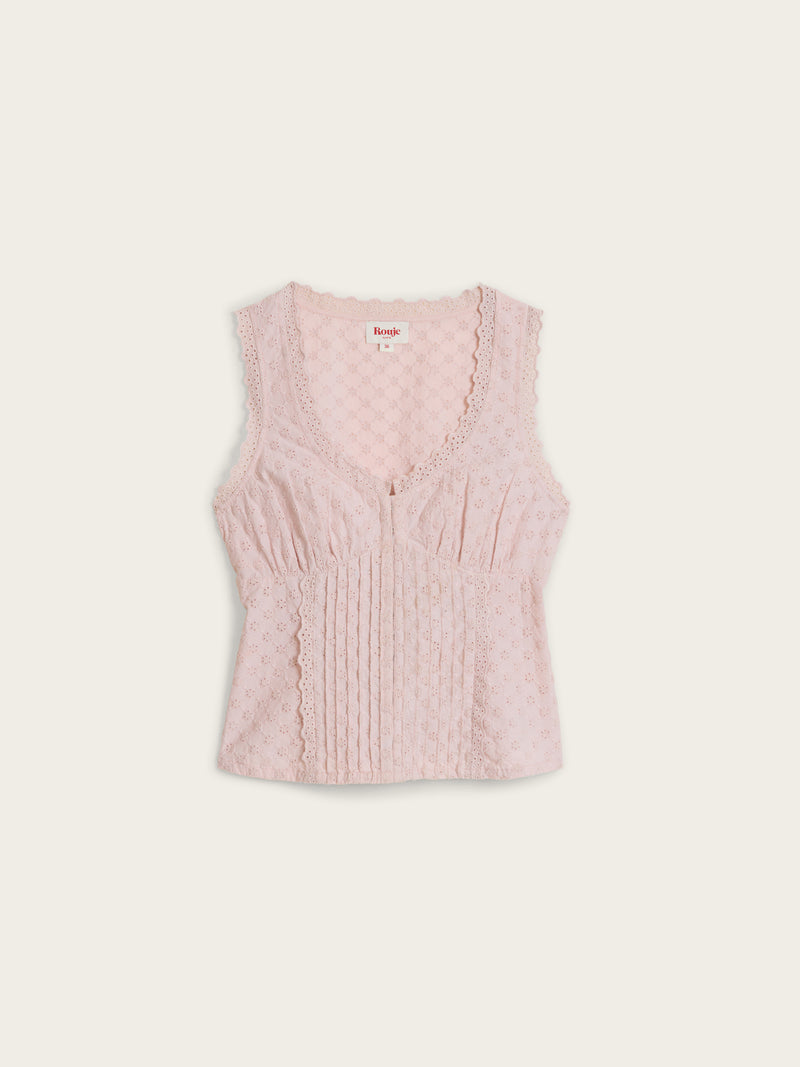 SHONA lilac corset style top, flat packshot by Rouje