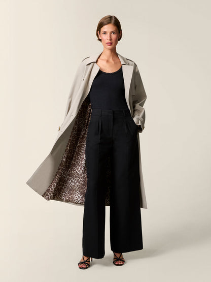 EZRA mastic oversized double-breasted trench coat, flat packshot by Rouje