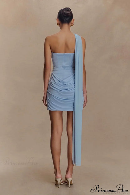 Tulle Sash Strapless Bodycon Party Dress