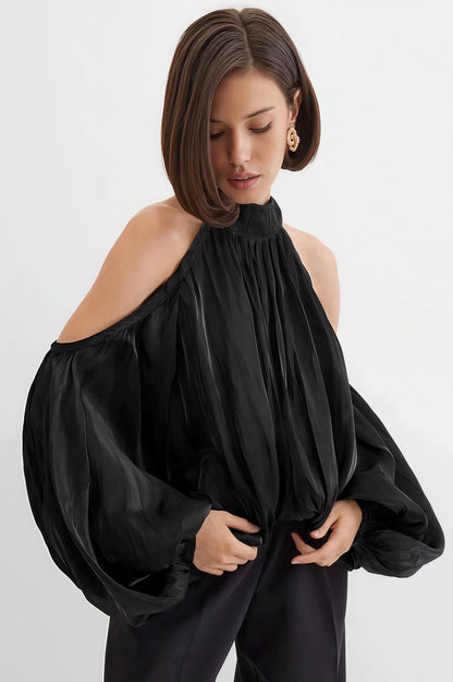 Unique Design Off Shoulder Long Sleeve Blouse