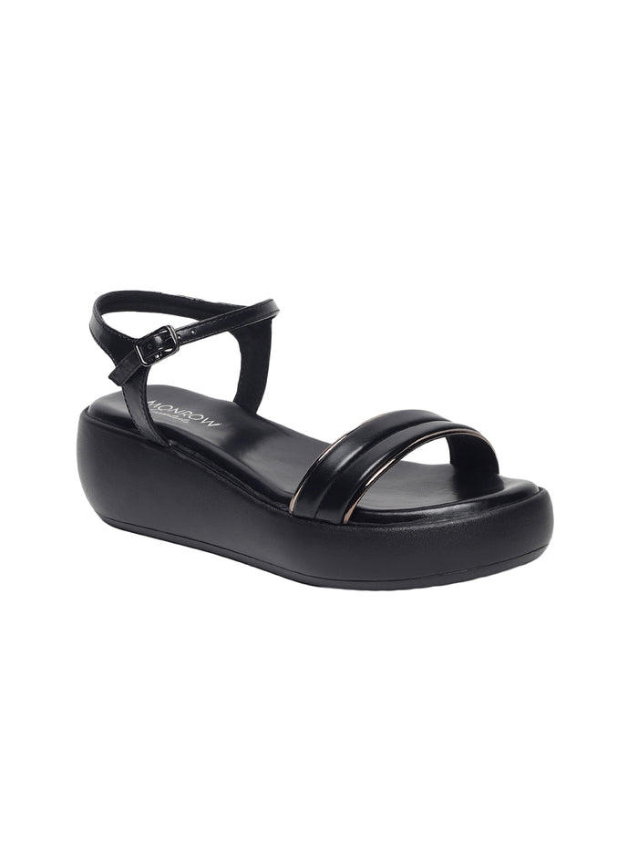 Verina Black Wedge Heels