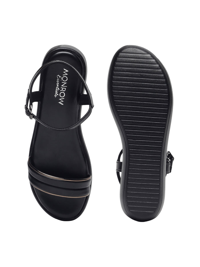 Verina Black Wedge Heels