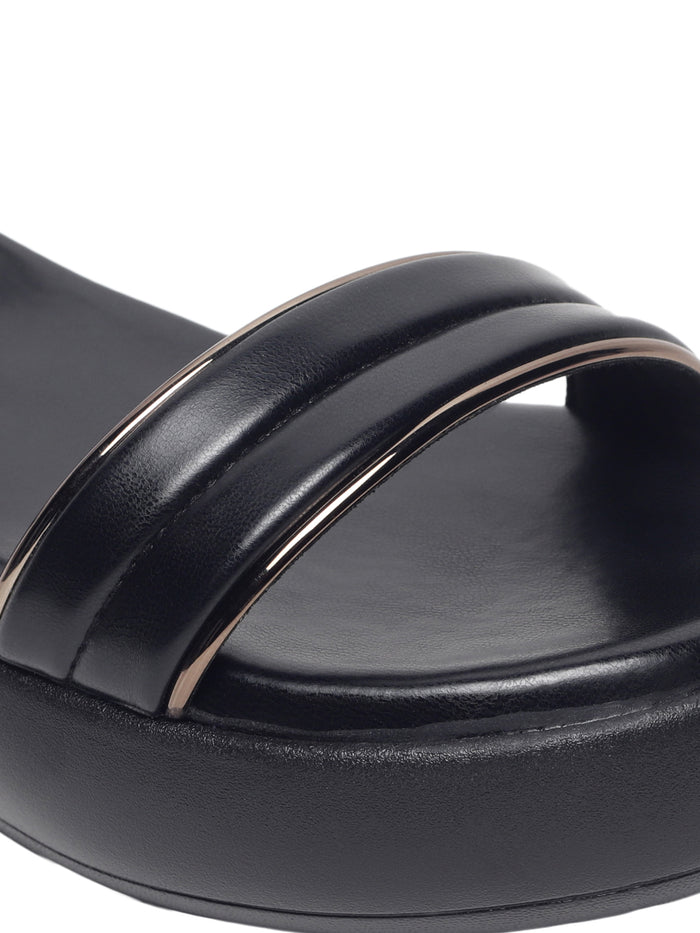 Verina Black Wedge Heels
