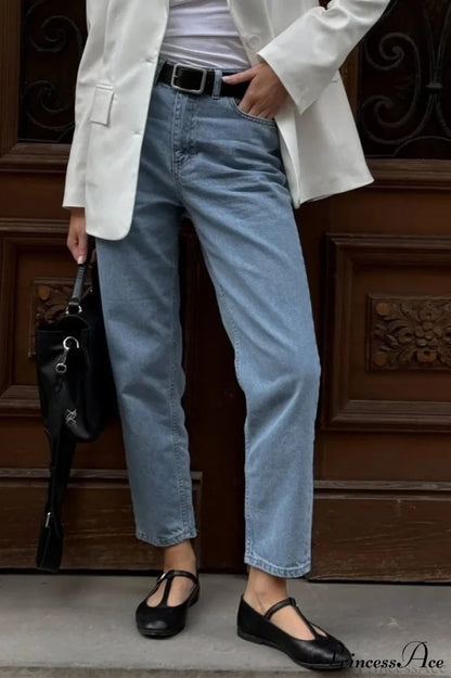 Vintage High-Rise Straight-Leg Pencil Fit Jeans