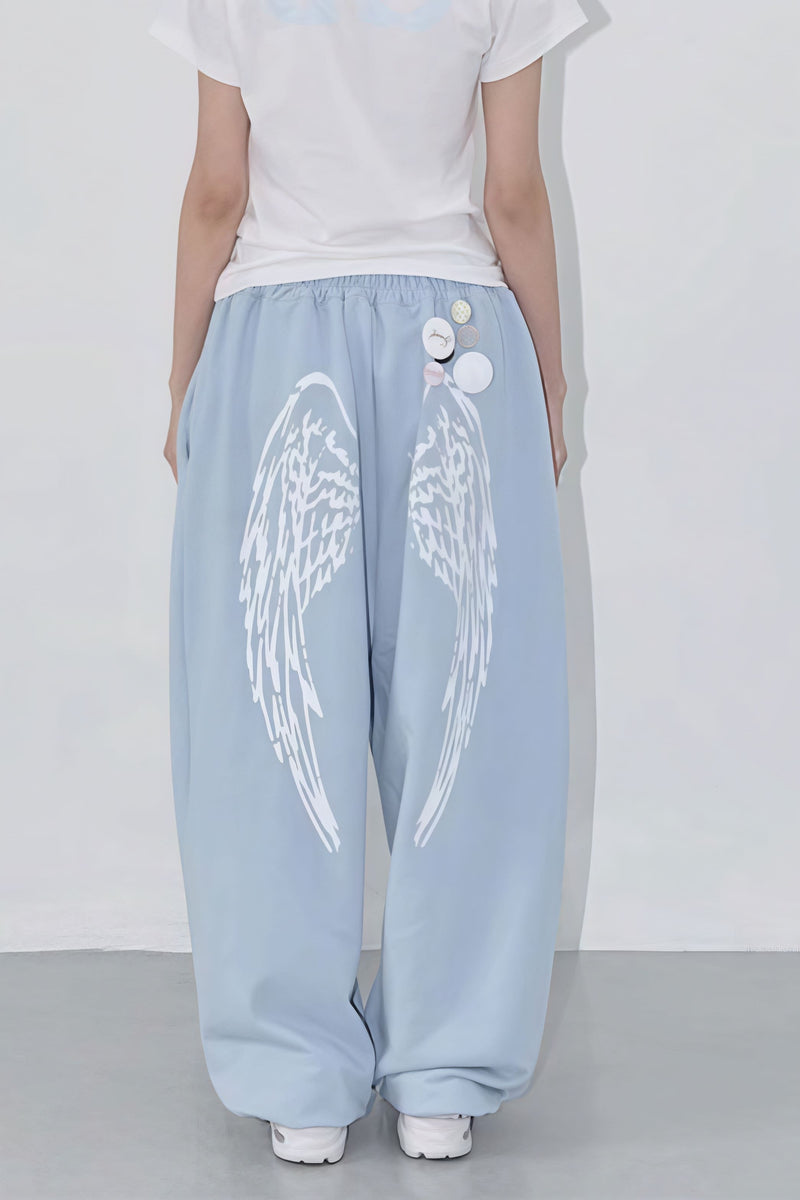 Vintage Hip Hop Graphic Baggy Straight Pants
