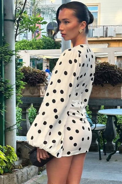 Vintage Polka Dot Bodycon Mini Dress