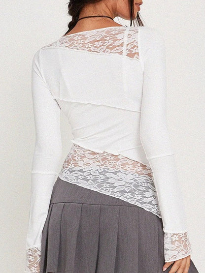 Vintage Slim Fit Floral Detail Long Sleeve Long Sleeve Tee