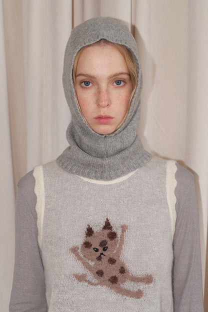 Wool Balaclava One-Piece Warm Knitted Hat