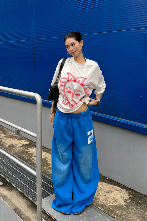 Y2K Oversized Blue Sweat Pants