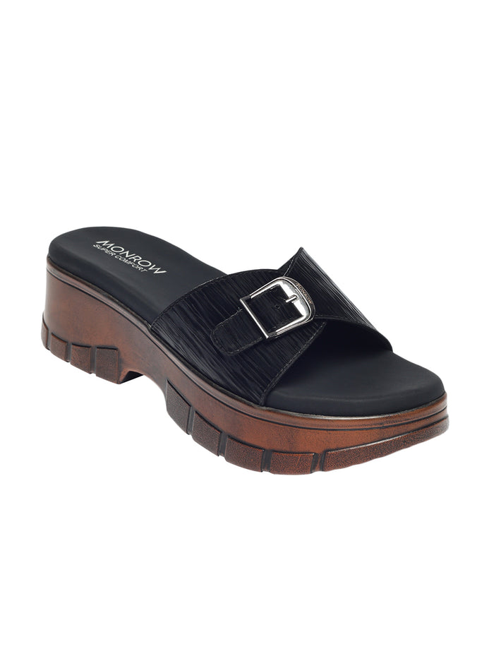 Ziva Black Wedge Heels