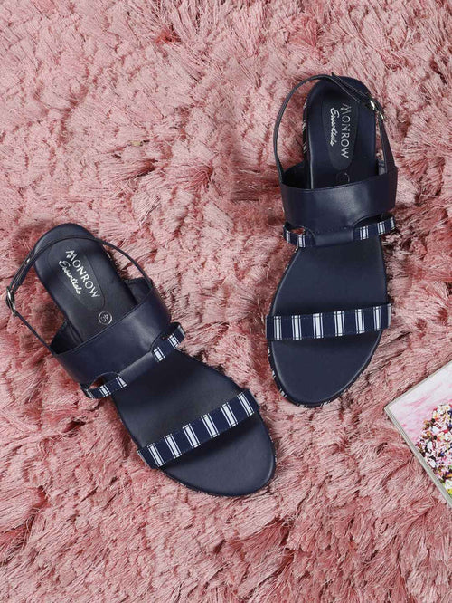 Zoe Navy Blue Flats